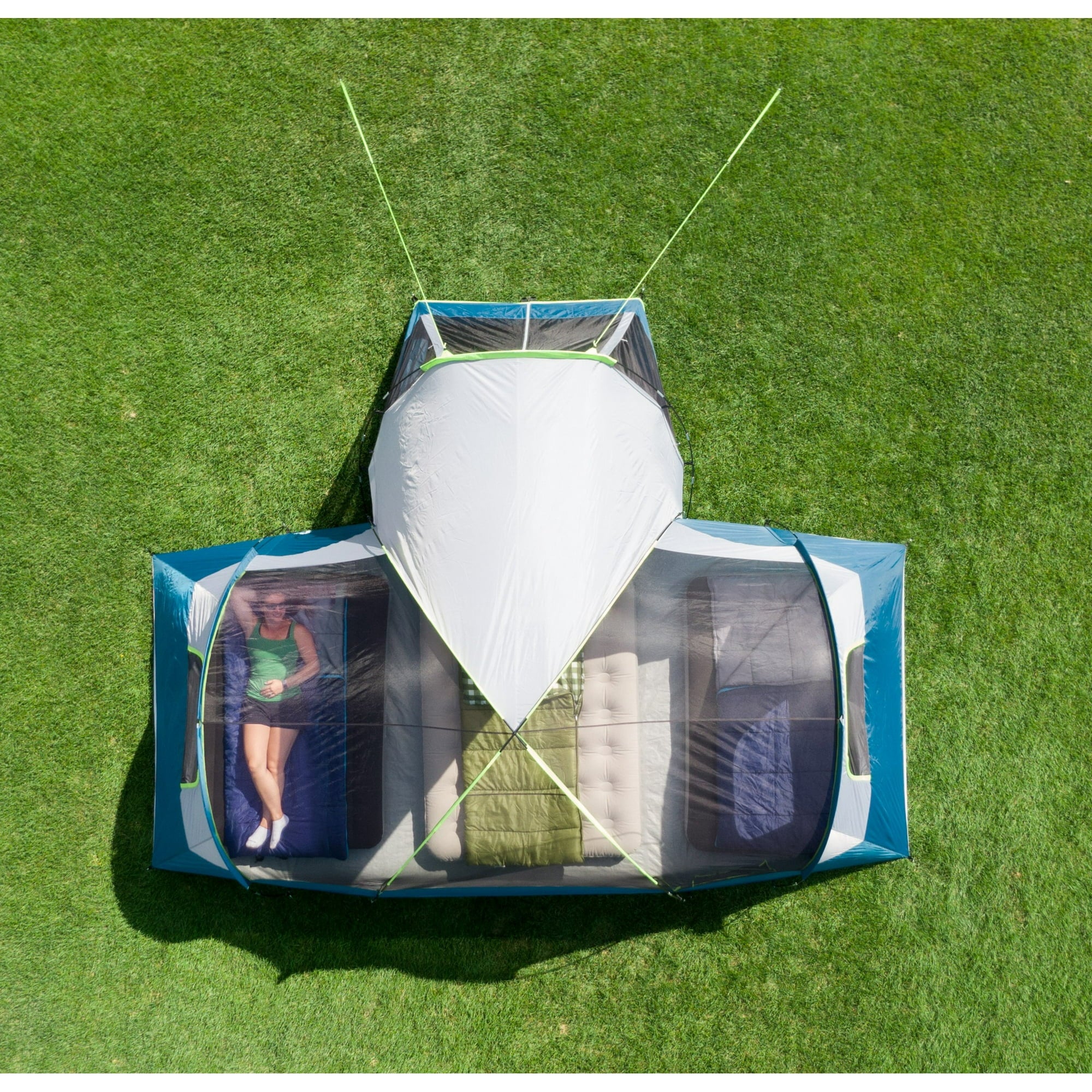 Ozark Trail 10-Person Dome Tent with Screen Porch – 3-Room Family Camping Tent with Weather Protection