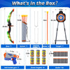 JoyStone Bow and Arrow Set for Kids- LED Light up Archery Toy Set with 1 Foam Dart Blaster, 6 Suction Cup Arrows, Archery Set with Standing Target, Indoor Outdoor Sport Gifts for Boys Girls Ages 4-8