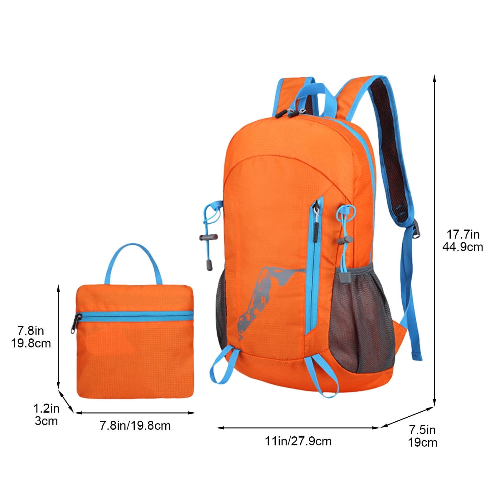 Taotanxi Hiking Backpack,20L sports lightweight folding waterproof ultra-light backpack suitable for outdoor camping picnic (Orange)