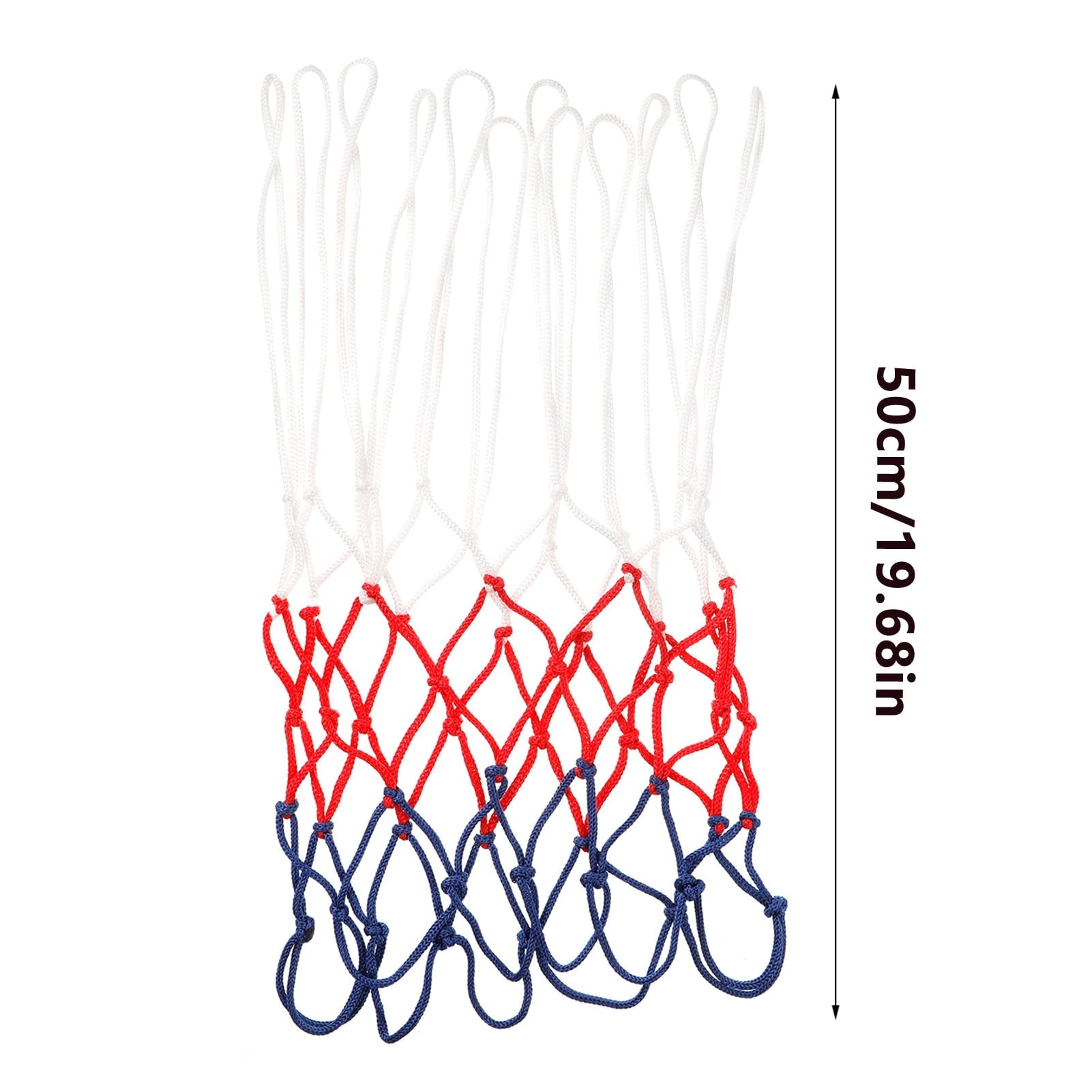 2Pcs Basketball Nets Replace,Heavy Duty 12 Loops Tri-Colored Basketball Net for Outdoor Indoor Sports