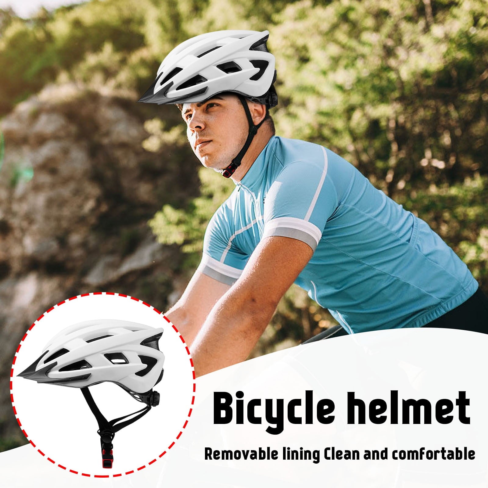 Lightweight Adult Cycling Helmet – Imitation One-piece Road Bike Helmet for Men & Women, Outdoor Sports Equipment(Black)