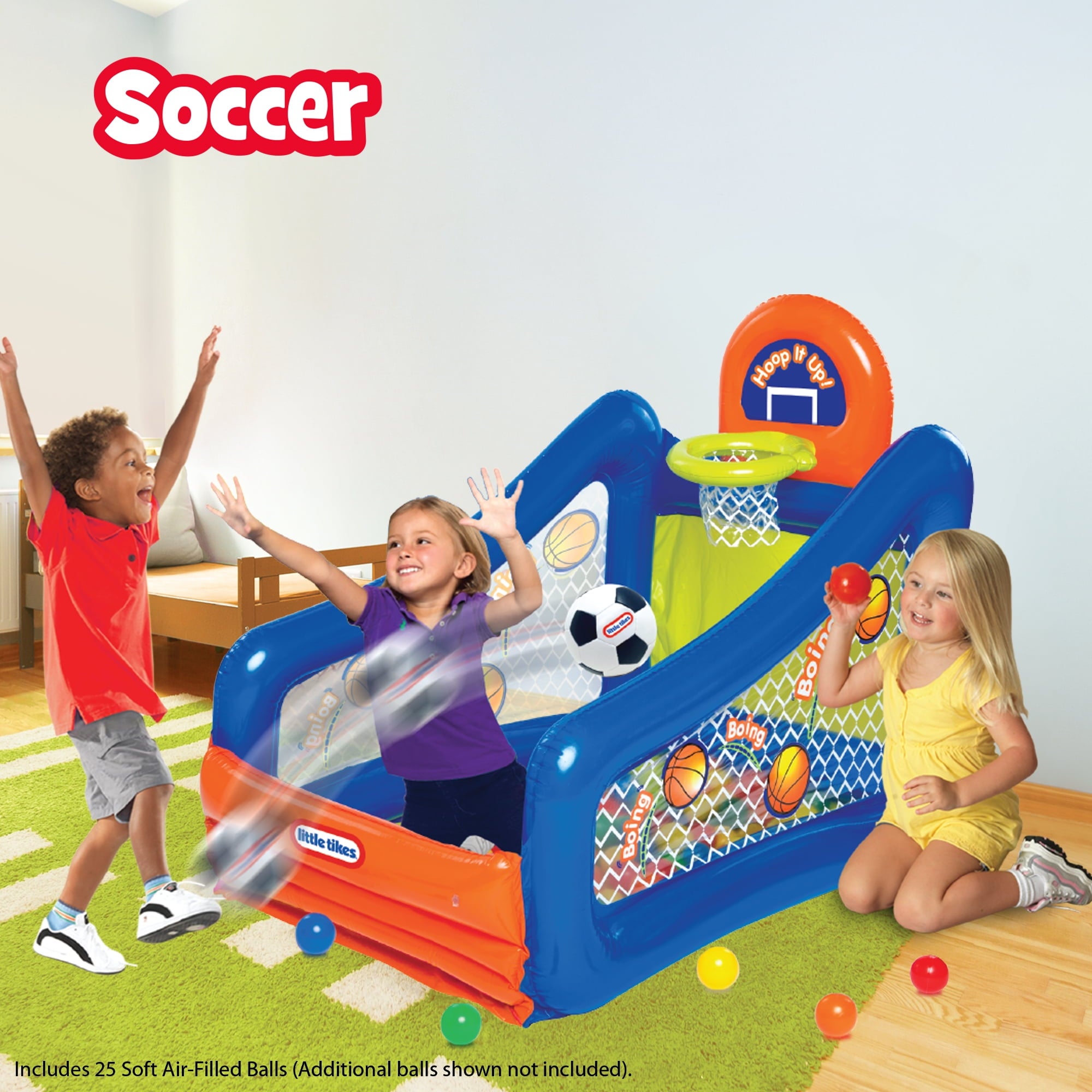 Little Tikes Hoop It Up! Play Center, 3 in 1Sports 25 Ball Value Pack, Indoor and Outdoor Play for Children 3 to 6 Years Old