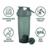 Athletic Works 24 Oz Gray Shaker Bottle for Adults and Teens