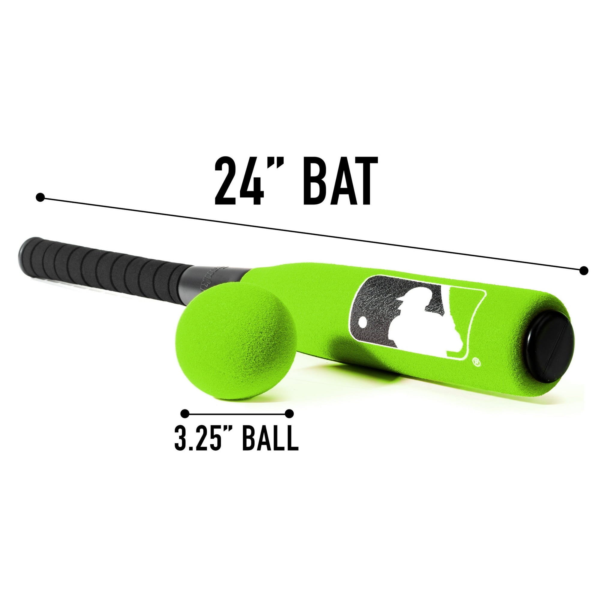 Franklin Sports MLB Kids Foam Baseball Bat + Ball Set - Jumbo Oversize Toy Bat + Foam Ball for Kids + Toddlers - Green - 24"