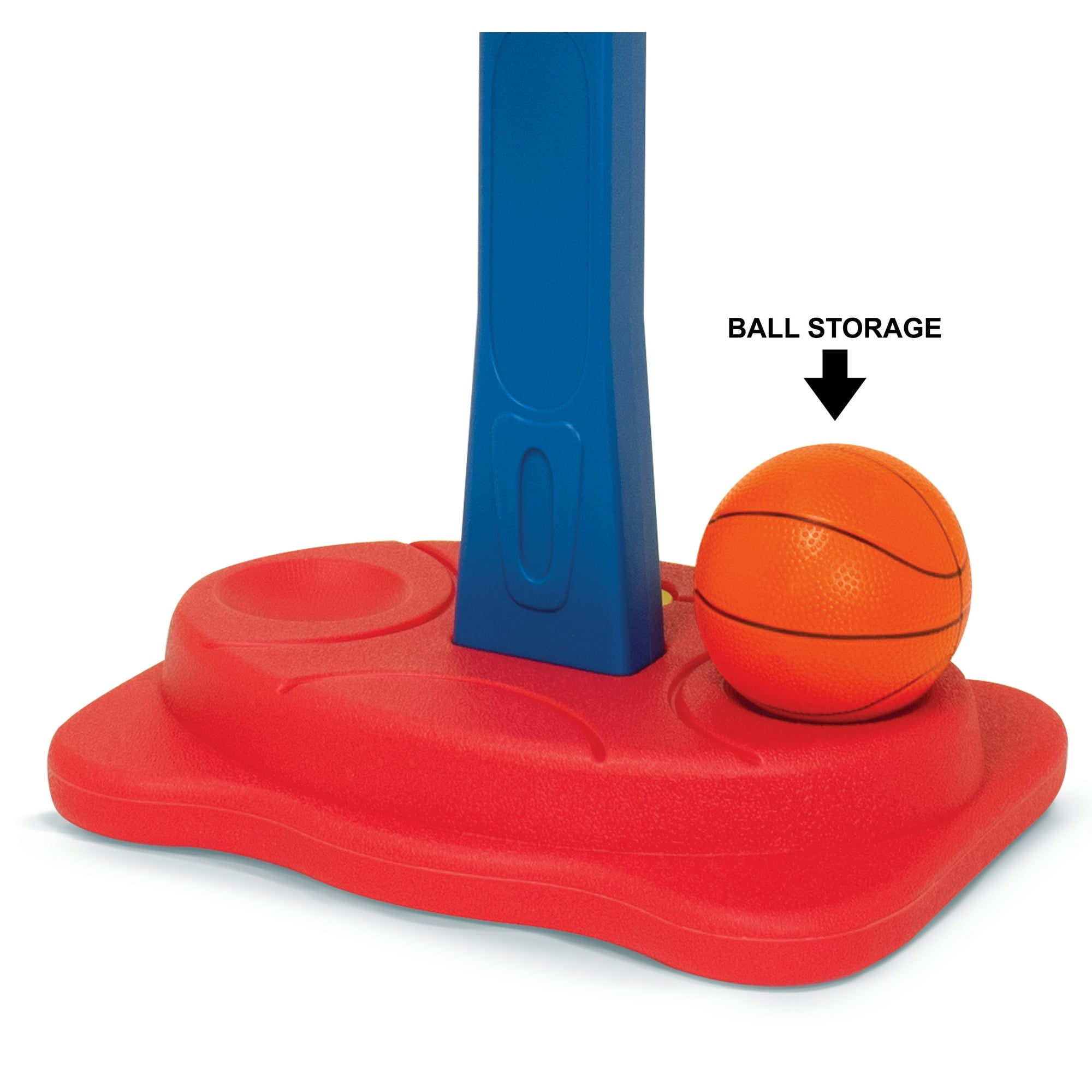 Play Day Adjustable Basketball Goal with Built-In Ball Storage and Easy Assembly